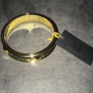 NWT House of Harlow Gold & black quilted bracelet